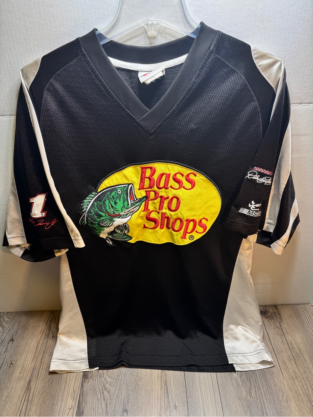 Vtg Nascar Martin Truex Bass Pro Shop #1 Racing Jersey Adult Black Size Medium